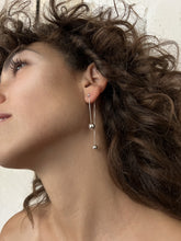 Load image into Gallery viewer, Gota Earrings - SIlver long front and back post earrings