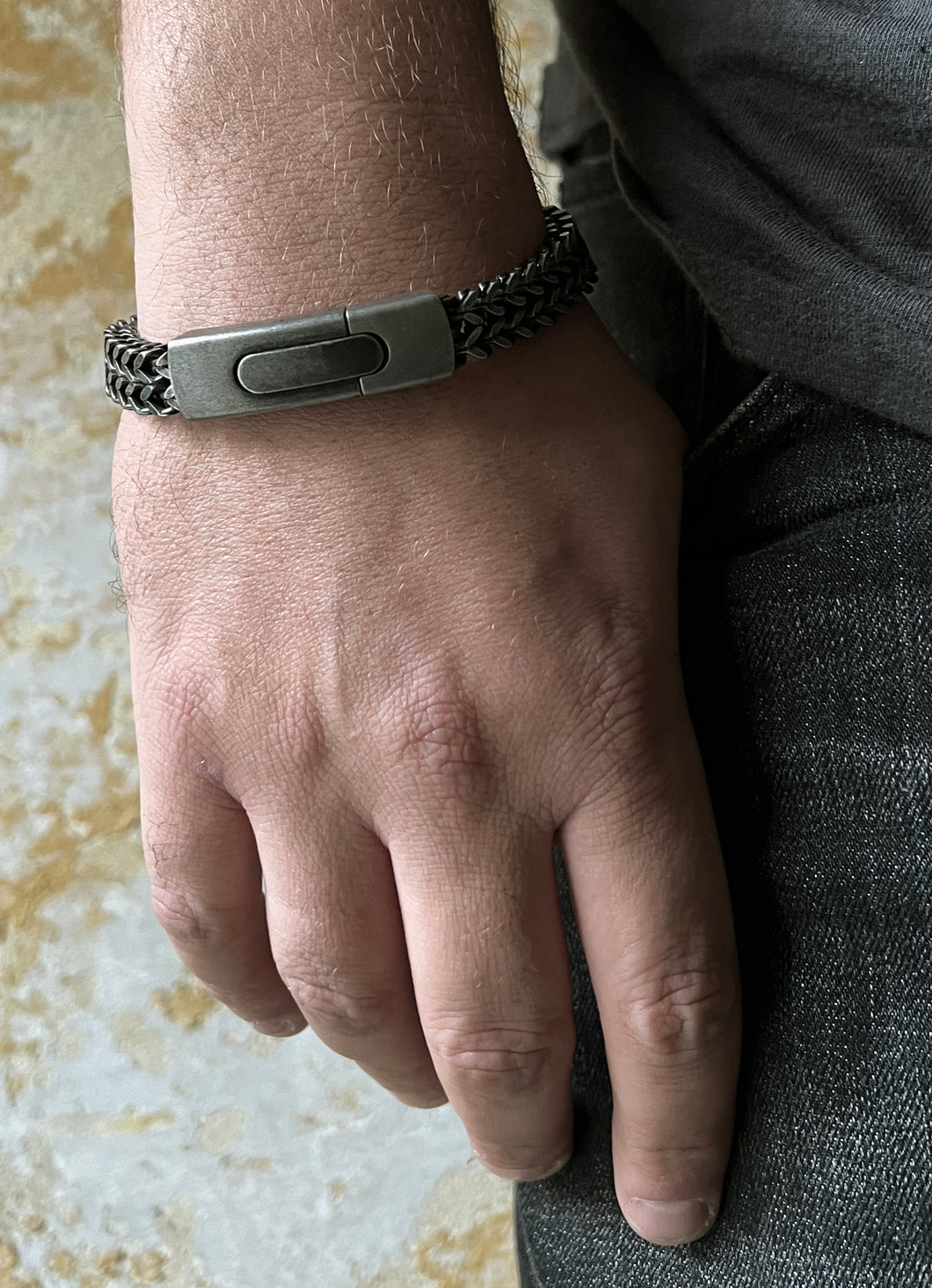 Acer Bracelet - Oxidized Stainless Steel Men Bracelet