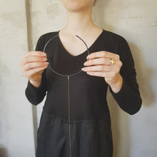 Load and play video in Gallery viewer, K Necklace - Minimal Black Choker Necklace
