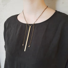 Load and play video in Gallery viewer, Simple Necklace - Minimalist Necklace with Bronze Strip

