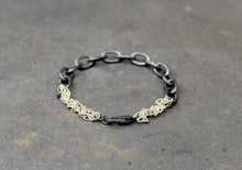 Load image into Gallery viewer, Acid Black Bracelet - Oxidized Link Chain Bracelet - MERCe