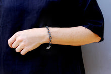 Load image into Gallery viewer, Acid Black Bracelet - Oxidized Link Chain Bracelet - MERCe