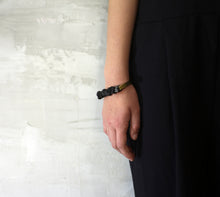 Load image into Gallery viewer, Karat Tourmaline Bracelet - Black Tourmaline and Handcrafted Brass Bracelet - MERCe