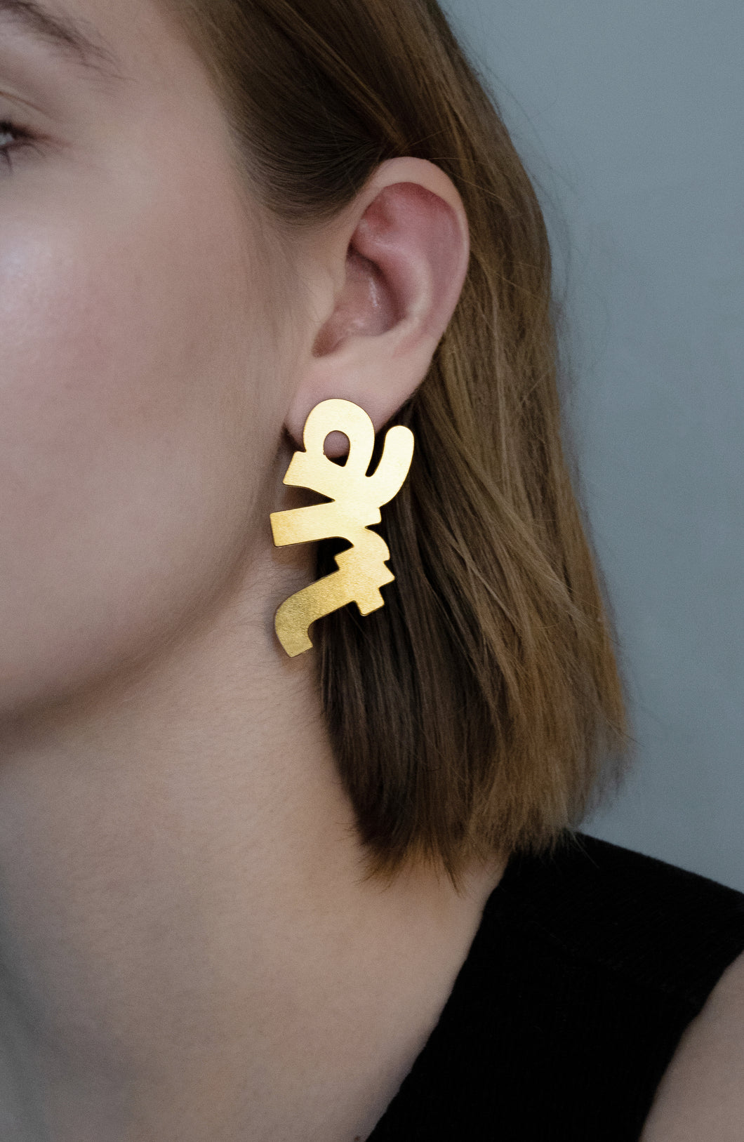 Art Earrings - Gold Big Earrings