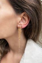 Load image into Gallery viewer, Tango Gold Earring - 24k Gold Chain Crochet Earring