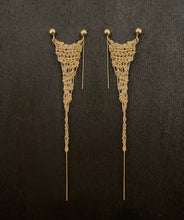 Load image into Gallery viewer, Tango Gold Earring - 24k Gold Chain Crochet Earring