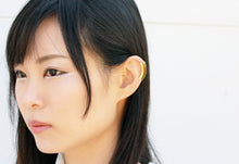 Load image into Gallery viewer, Tunnel Gold Earring - Gold Ear Cuff, Wide Helix Earring - MERCe