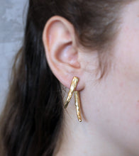 Load image into Gallery viewer, Monaco Gold Earrings - Double Sided Faceted Earrings - MERCe