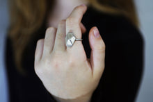 Load image into Gallery viewer, Hema Silver Ring - Sterling Silver Ring, Geometric Ring - MERCe