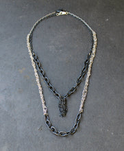 Load image into Gallery viewer, Acid White Necklace - Sterling Silver Crochet Necklace - MERCe