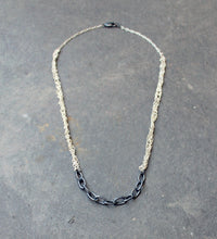 Load image into Gallery viewer, Acid White Necklace - Sterling Silver Crochet Necklace - MERCe