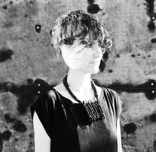 Load image into Gallery viewer, Bold Necklace - Textile necklace with big chunky lava stones - MERCe