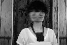 Load image into Gallery viewer, Bold Necklace - Textile necklace with big chunky lava stones - MERCe