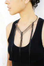 Load image into Gallery viewer, Buzy Necklace - Black Fringe Necklace - MERCe
