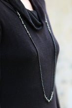 Load image into Gallery viewer, Pepas Necklace - Long Black Lava and Pyrite Neckace - MERCe