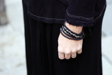 Load image into Gallery viewer, Pepas Necklace - Long Black Lava and Pyrite Neckace - MERCe