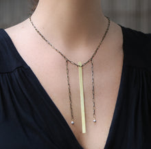 Load image into Gallery viewer, Simple Necklace - Minimalist Necklace with Brass Strip - MERCe