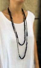 Load image into Gallery viewer, Trazo - Long Crocheted Leather Necklace - MERCe