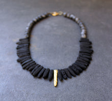 Load image into Gallery viewer, Unno Black Necklace - Black Lava Necklace - MERCe
