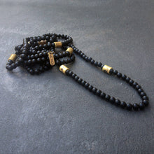 Load image into Gallery viewer, Vuelta Necklace - 4 Strand Black Onyx Long Necklace - MERCe