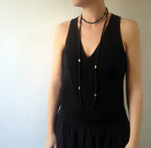 Load image into Gallery viewer, Vuelta Necklace - 4 Strand Black Onyx Long Necklace - MERCe