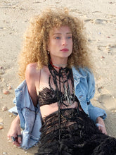 Load image into Gallery viewer, Zoro Necklace - Coral, Cotton and Silk Fringe Necklace