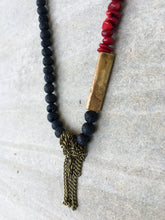 Load image into Gallery viewer, Granada Necklace - Red Coral Necklace and Lava Beads - MERCe