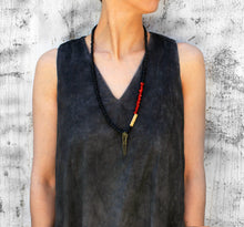 Load image into Gallery viewer, Granada Necklace - Red Coral Necklace and Lava Beads - MERCe