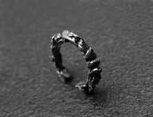 Load image into Gallery viewer, Crown Ring - Oxidized Silver Nugget Ring - MERCe