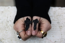 Load image into Gallery viewer, Punta Ring - Sterling Silver Ring and Black Tourmaline - MERCe