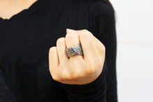 Load image into Gallery viewer, Rotura Ring - Oxidized Sterling Silver Ring - MERCe
