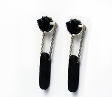 Load image into Gallery viewer, Cosmo Earrings - Sterling Silver Earrings with Raw Tourmaline and Lava - MERCe