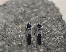 Load image into Gallery viewer, Cosmo Earrings - Sterling Silver Earrings with Raw Tourmaline and Lava - MERCe