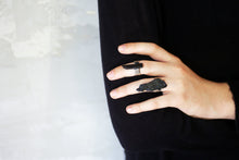 Load image into Gallery viewer, Punta Ring - Sterling Silver Ring and Black Tourmaline - MERCe