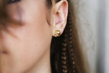 Load image into Gallery viewer, Quartz Gold Earrings - Big Gold Nugget Stud Earrings - MERCe