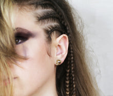 Load image into Gallery viewer, Quartz Gold Earrings - Big Gold Nugget Stud Earrings - MERCe