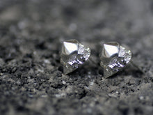 Load image into Gallery viewer, Quartz Silver Earrings - Sterling Silver Nugget Stud Earrings - MERCe