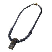 Load image into Gallery viewer, Croma Necklace - Beaded necklace with Labradorite and Lava - MERCe