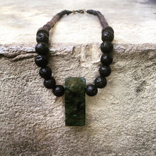 Load image into Gallery viewer, Croma Necklace - Beaded necklace with Labradorite and Lava - MERCe