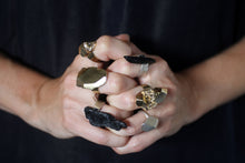 Load image into Gallery viewer, Punta Ring - Sterling Silver Ring and Black Tourmaline - MERCe