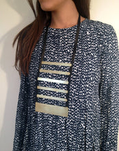 Load image into Gallery viewer, Escala Necklace - Big Stripped Brass Leather Necklace - MERCe