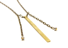 Load image into Gallery viewer, Simple Necklace - Minimalist Necklace with Brass Strip - MERCe
