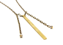 Load image into Gallery viewer, Simple Necklace - Minimalist Necklace with Brass Strip - MERCe