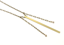 Load image into Gallery viewer, Simple Necklace - Minimalist Necklace with Brass Strip - MERCe

