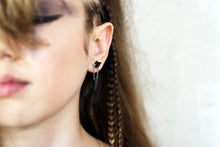 Load image into Gallery viewer, Cosmo Earrings - Sterling Silver Earrings with Raw Tourmaline and Lava - MERCe