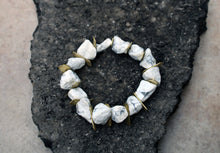 Load image into Gallery viewer, Edge Howlite Bracelet - Raw Howlite Gemstone Bracelet - MERCe
