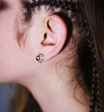 Load image into Gallery viewer, Quartz Silver Earrings - Sterling Silver Nugget Stud Earrings - MERCe