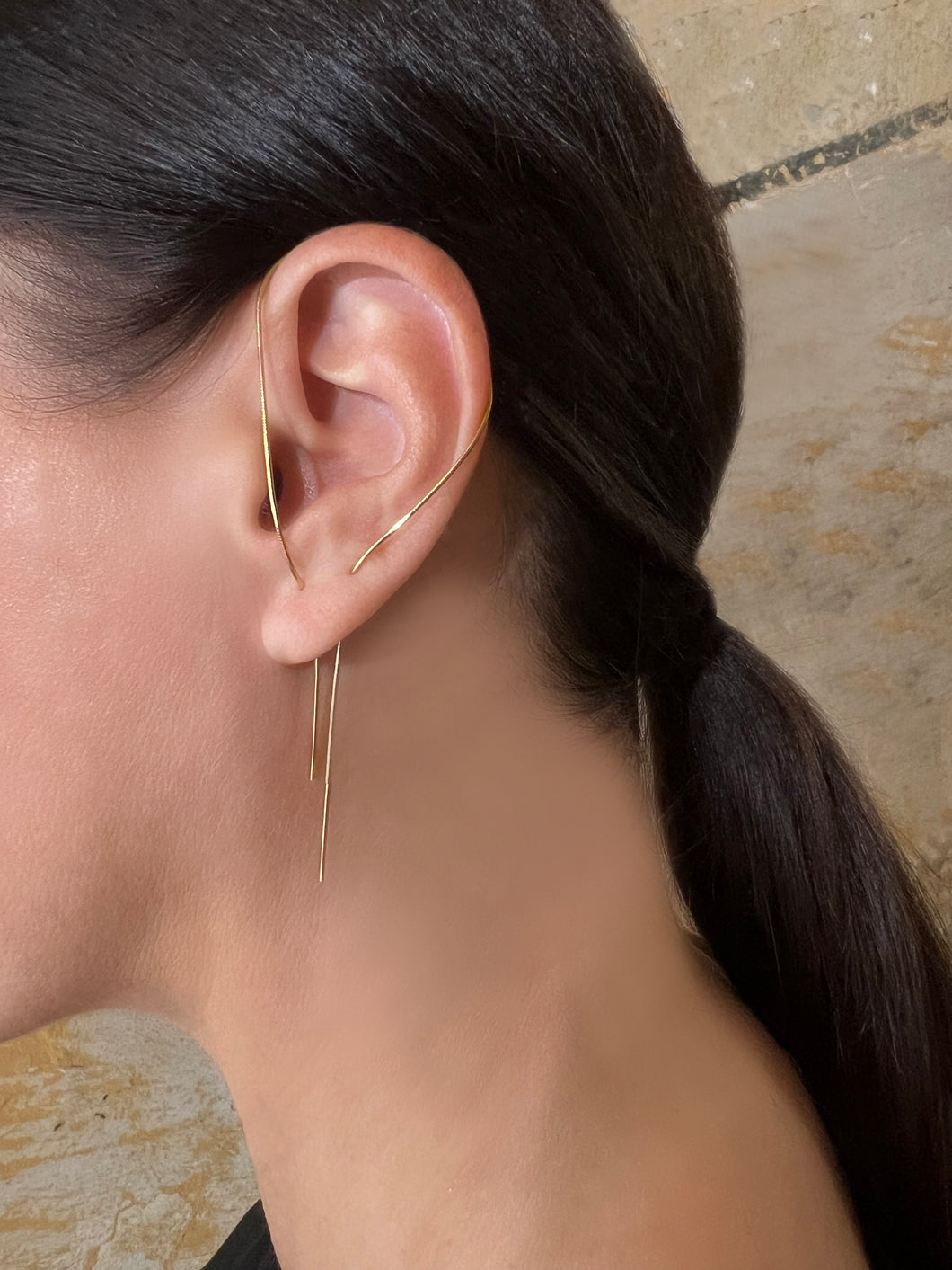 Soga Earring - 24k Gold Plated Chain Threader Earring