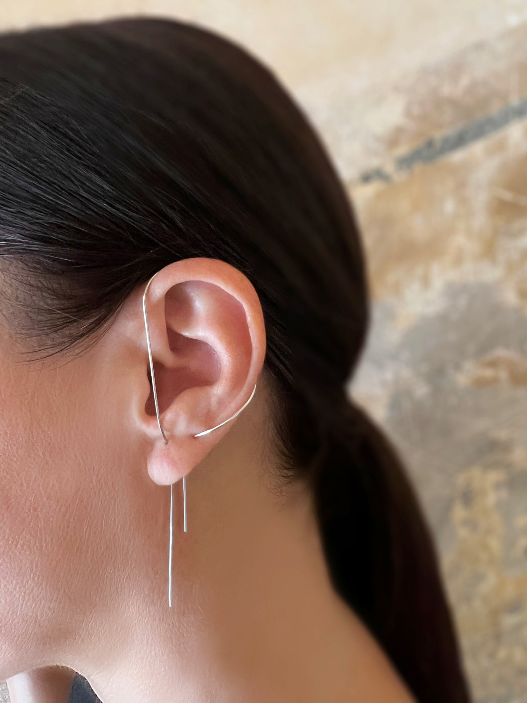 Soga Earring - Sterling Silver Chain Threader Earring