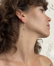 Load image into Gallery viewer, Gota Earrings - SIlver long front and back post earrings
